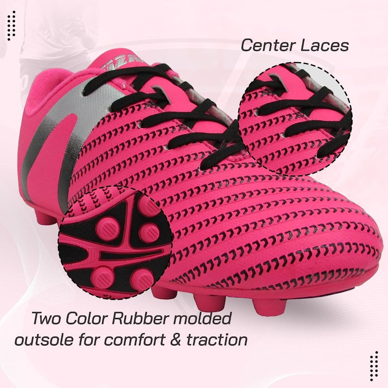 Impact Firm Ground Soccer Shoes -Pink/Silver - Vizari Sports