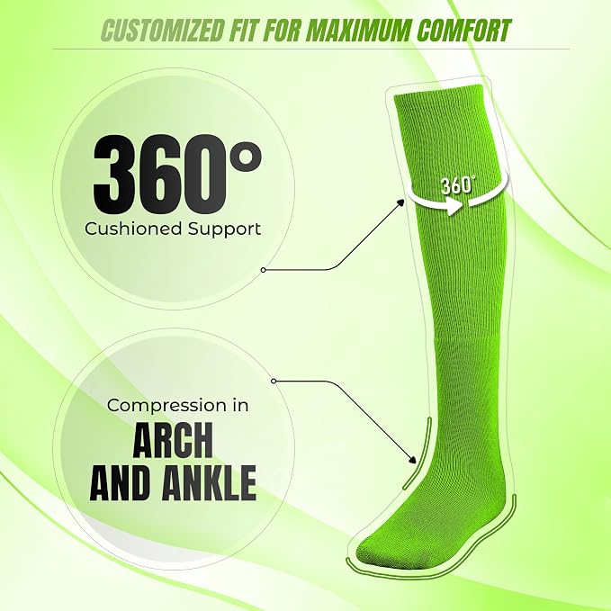Vizari Sports League Soccer Sock - Neon Green