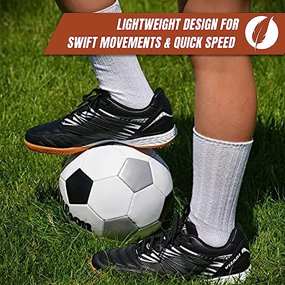 Valencia Indoor Soccer Shoes - Black/White