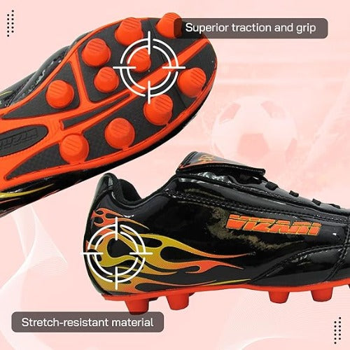 Blaze Firm Ground Soccer Shoes -Black/Orange - Vizari Sports