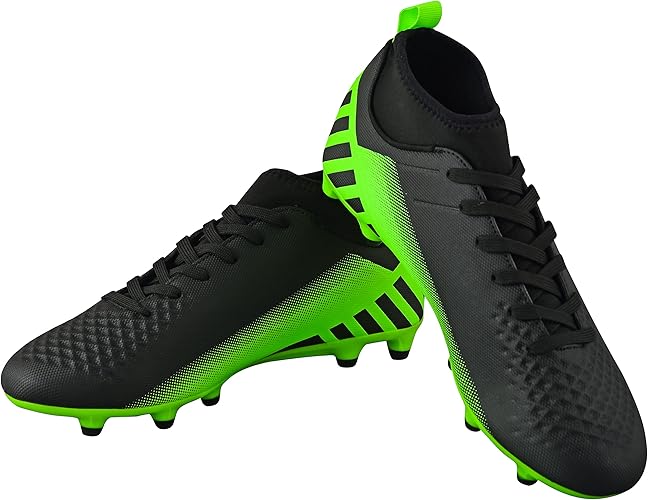 Santos Adult FG Mid Cut Soccer Shoes - Black/Green - Vizari Sports