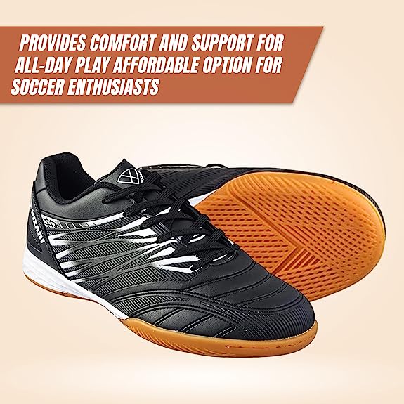 Valencia Indoor Soccer Shoes - Black/White