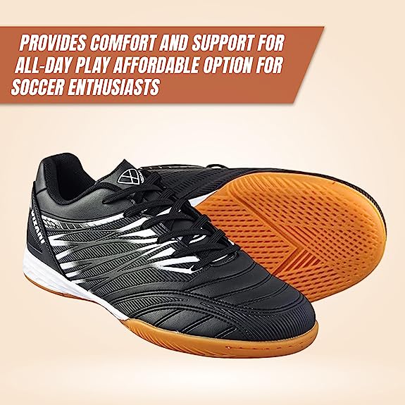 Valencia Indoor Soccer Shoes -Black/White - Vizari Sports