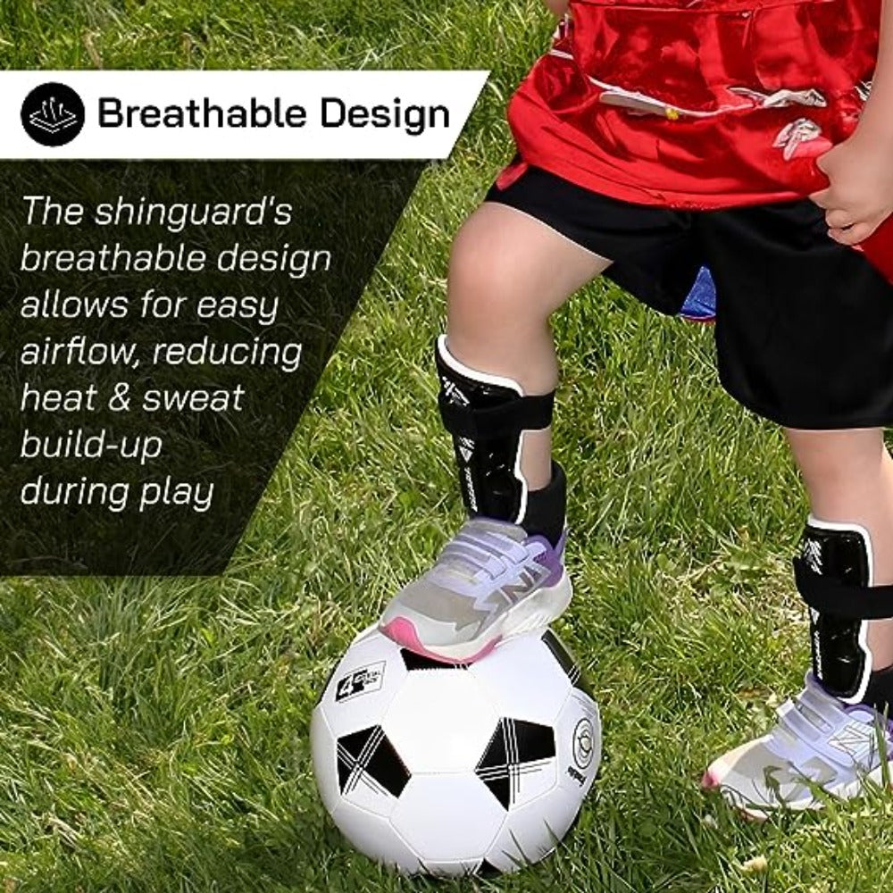 Malaga Soccer Shin Guard with Adjustable Straps-Black - Vizari Sports