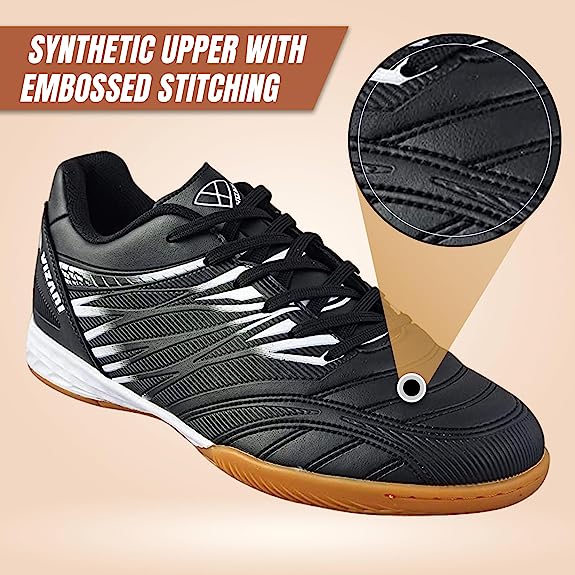 Valencia Indoor Soccer Shoes -Black/White - Vizari Sports