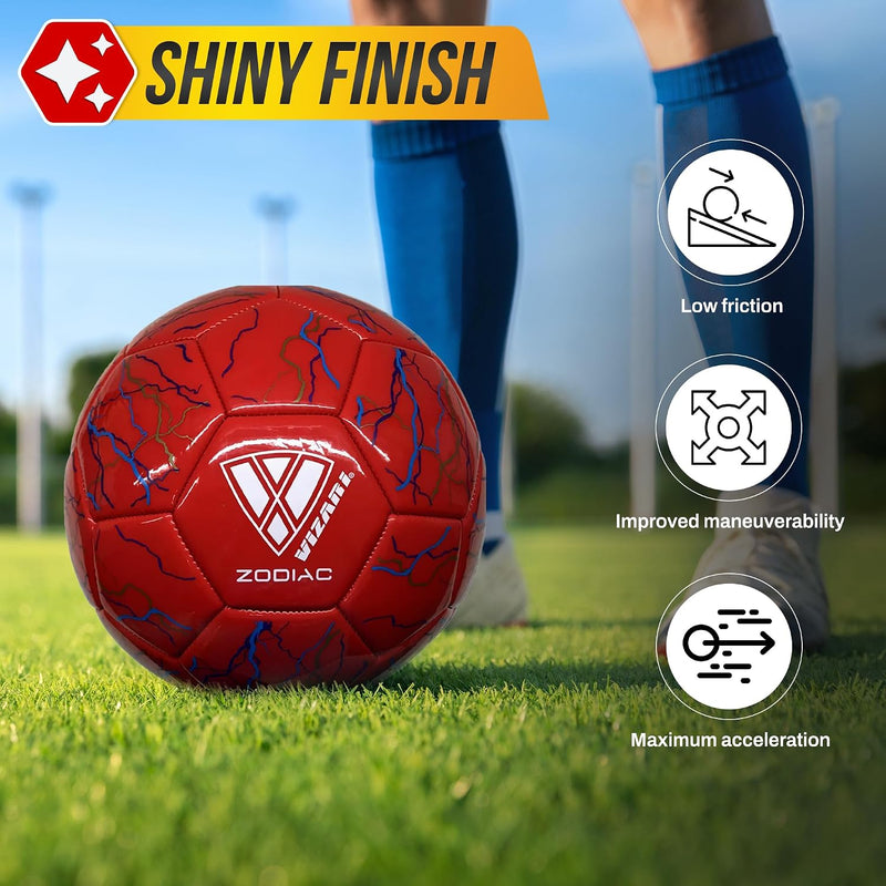 Vizari Zodiac Soccer Ball – Red