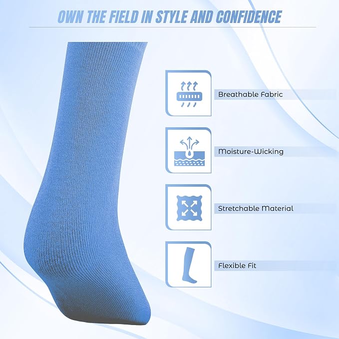 Vizari Sports League Soccer Sock - Sky Blue