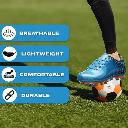 Palomar Firm Ground Soccer Cleats - Black/Blue - Vizari Sports