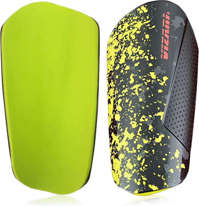 Vizari Sports Elite Soccer Shin Guard with Compression Sleeve, Black/Yellow/Red