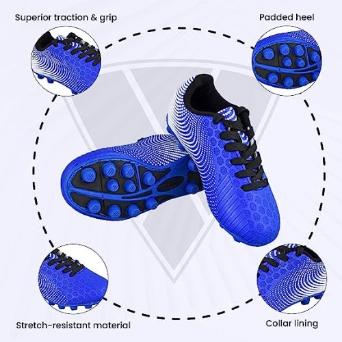 Stealth Firm Ground Soccer Shoes -Blue/White - Vizari Sports