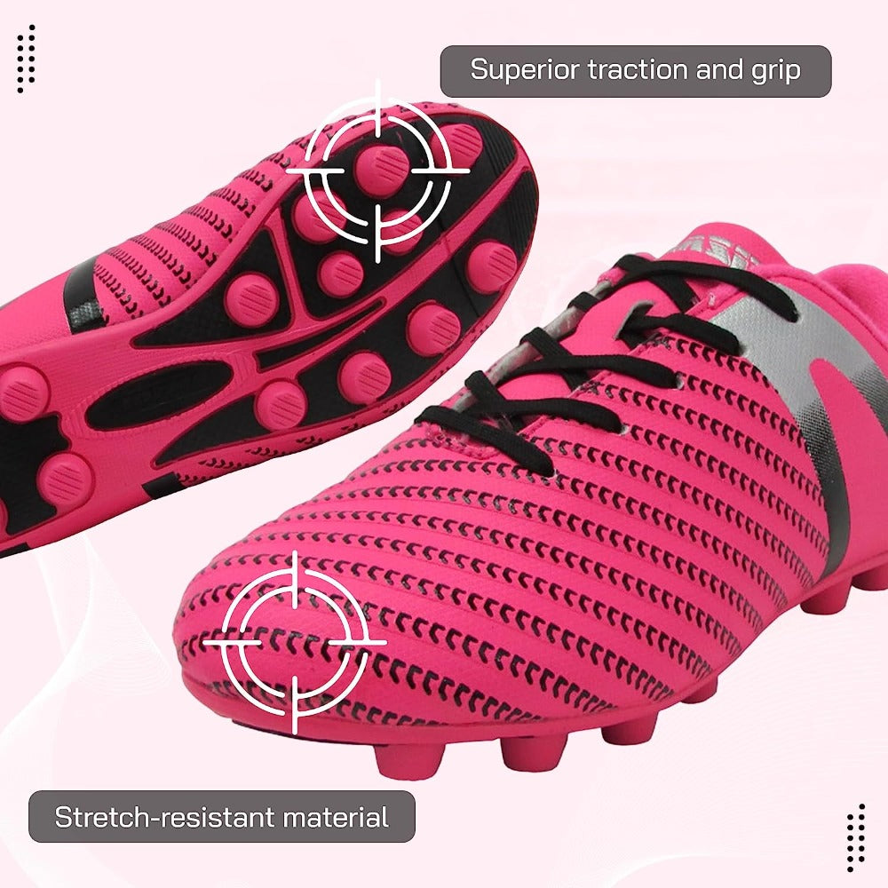 Impact Firm Ground Soccer Shoes -Pink/Silver - Vizari Sports