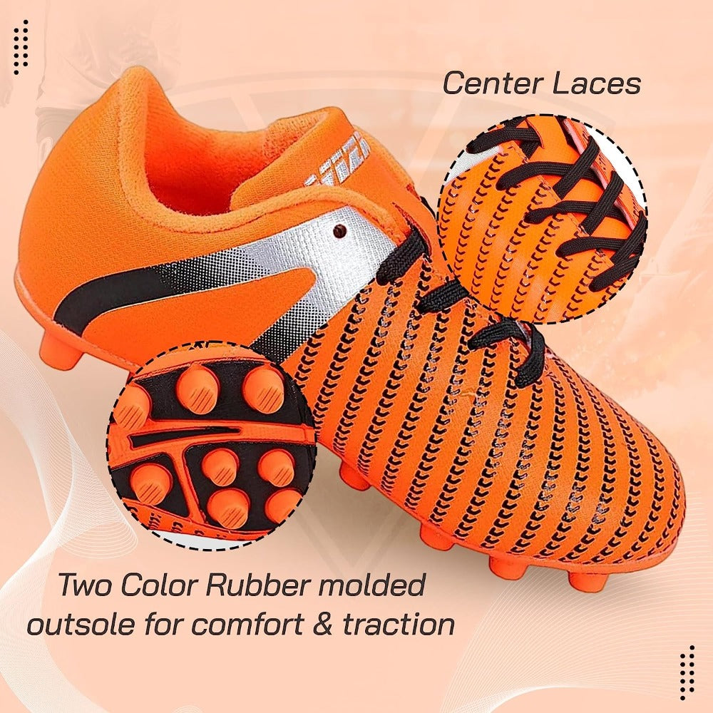 Impact Firm Ground Soccer Shoes -Orange/Silver - Vizari Sports