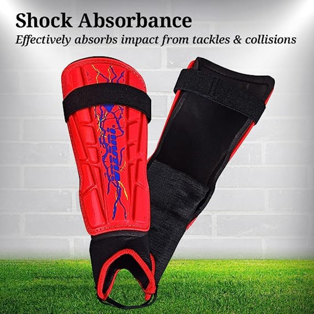 Zodiac Soccer Shin Guard with Detachable Ankle Protection-Red - Vizari Sports
