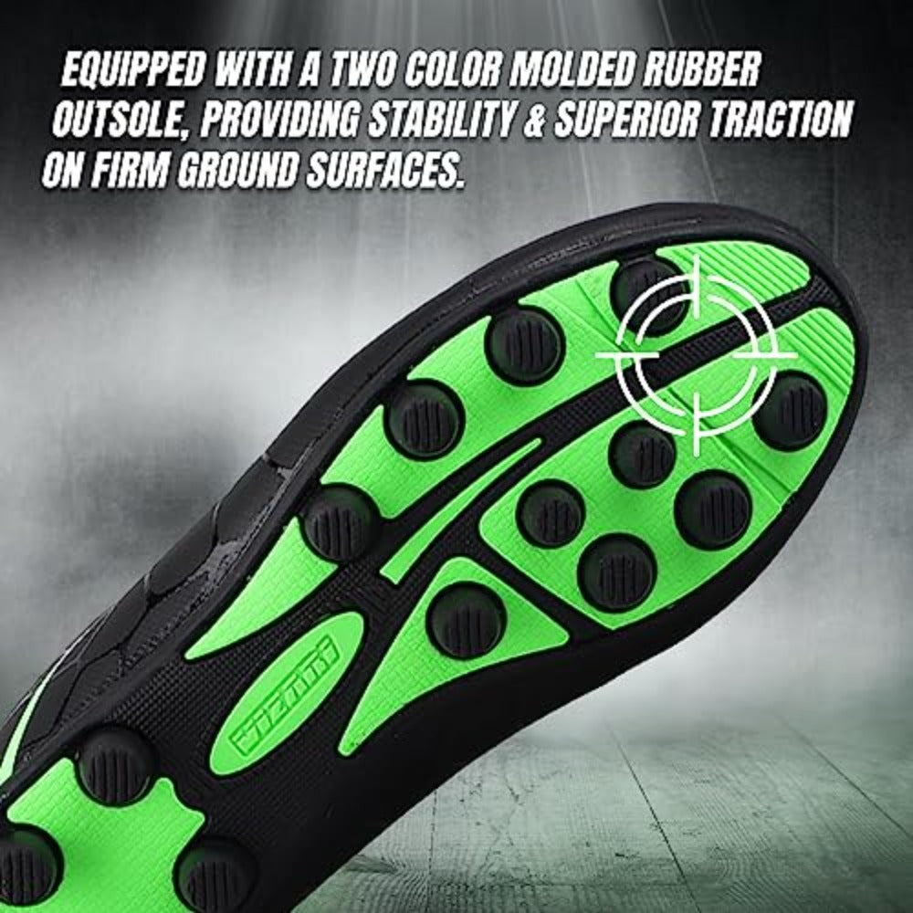 Catalina JR. Firm Ground Soccer Shoes -Black/Green/White - Vizari Sports