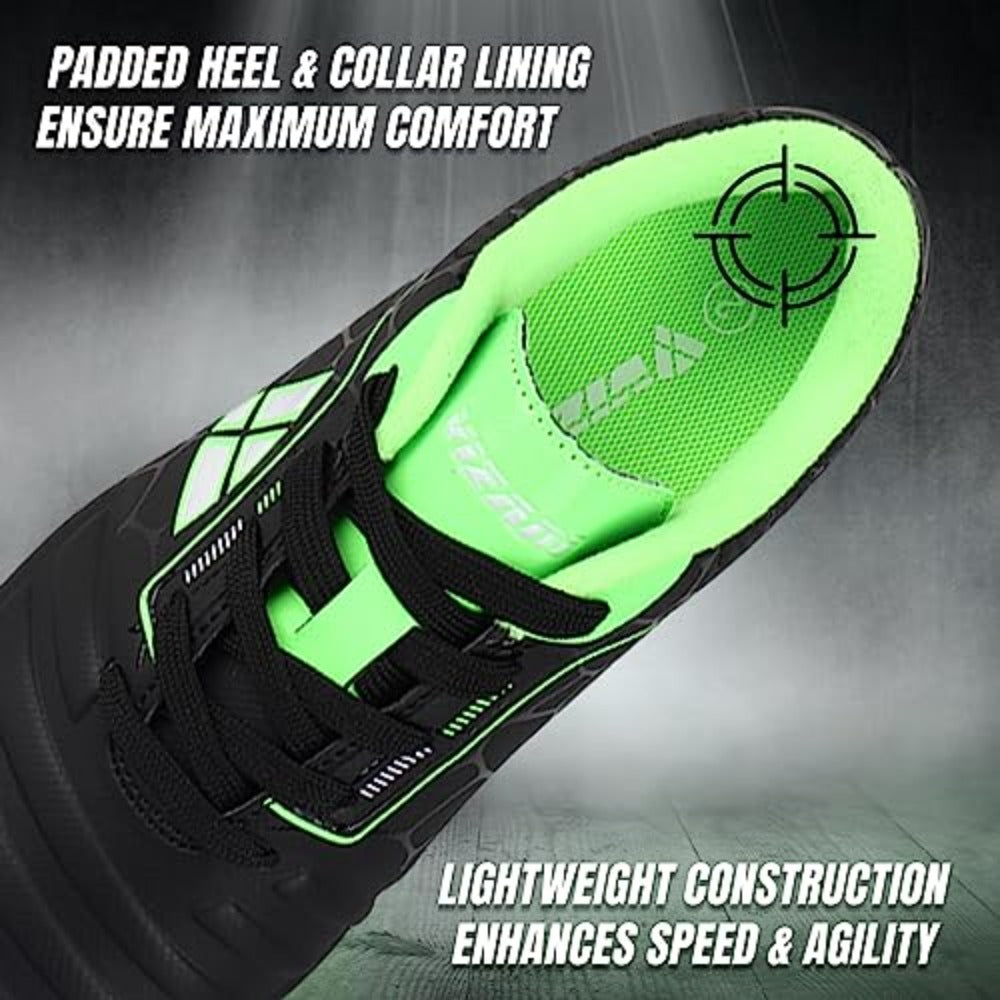 Catalina JR. Firm Ground Soccer Shoes -Black/Green/White - Vizari Sports