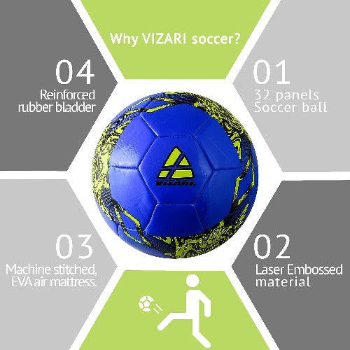 Toledo Soccer Ball-Blue/Neon Yellow - Vizari Sports