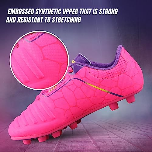 Catalina JR. Firm Ground Soccer Shoes-Pink/Purple/Yellow