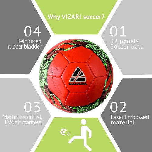 Toledo Soccer Ball-Red/Green - Vizari Sports
