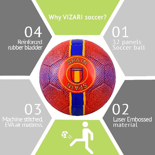 Y18 Spain Soccer Ball-Red - Vizari Sports