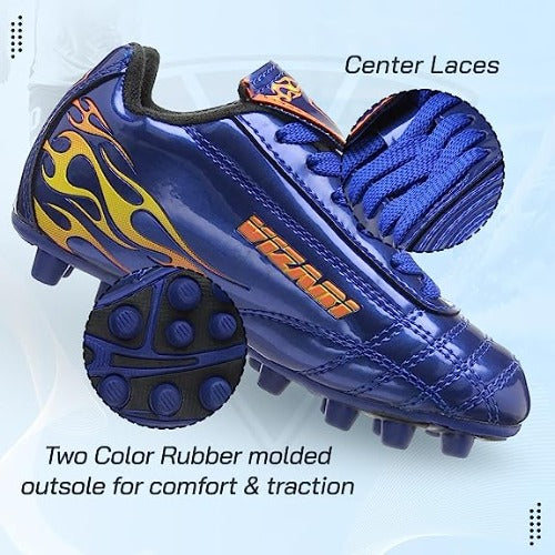 Blaze Firm Ground Soccer Cleats - Blue/Orange