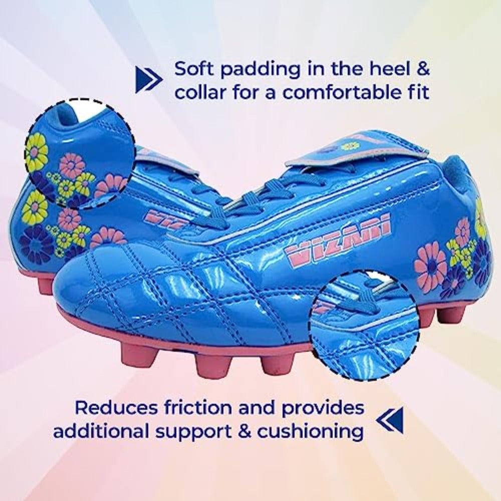 Blossom Firm Ground Soccer Shoes-Blue/Pink