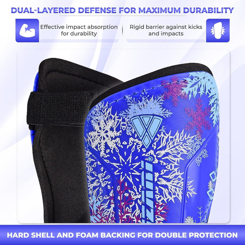 Vizari Frost 2 Soccer Shin Guards with Ankle Protection – Blue/Purple