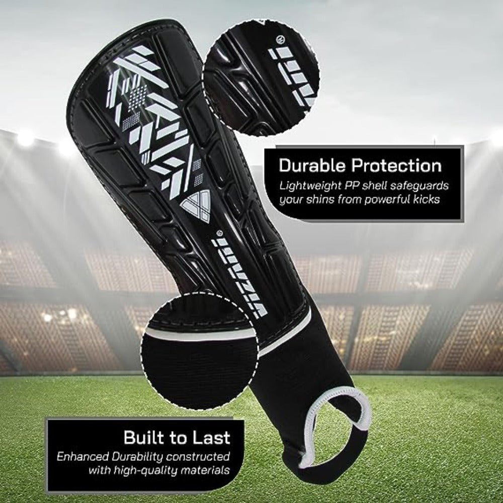 Malaga Soccer Shin Guard with Adjustable Straps-Black - Vizari Sports