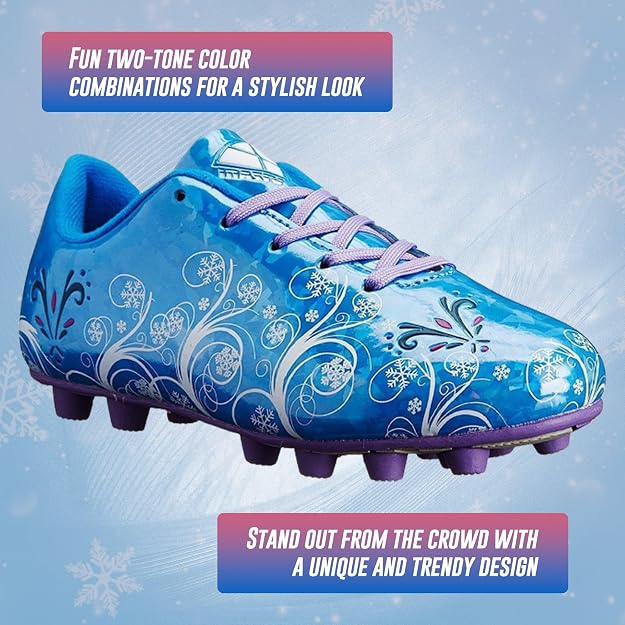 Vizari Frost Youth Firm Ground Soccer Cleats for Natural Grass and Outdoor Play - Blue/Purple