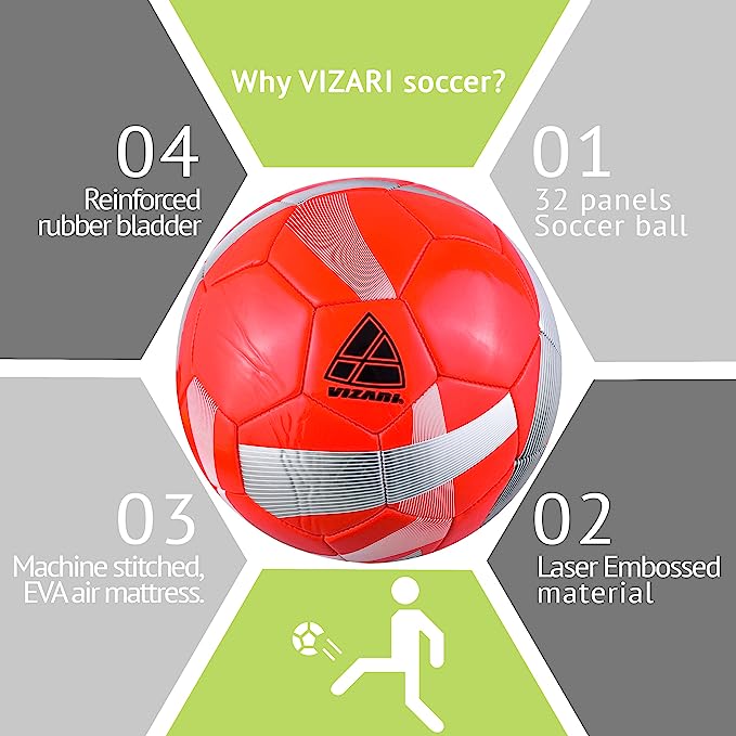 Hydra Soccer Ball-Red - Vizari Sports