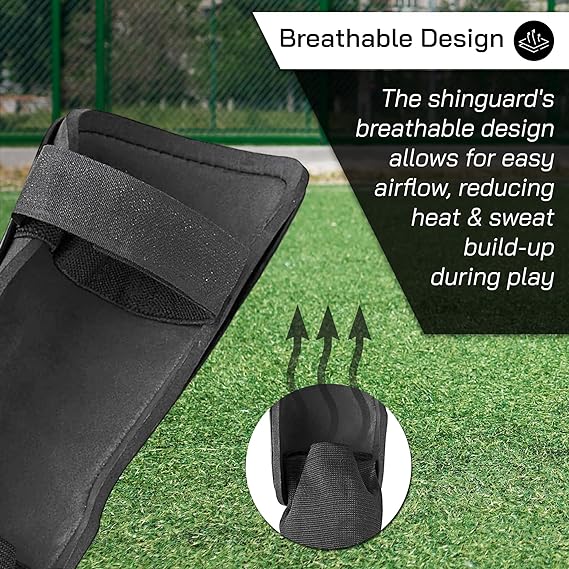 Malaga Soccer Shin Guard with Adjustable Straps-Black - Vizari Sports