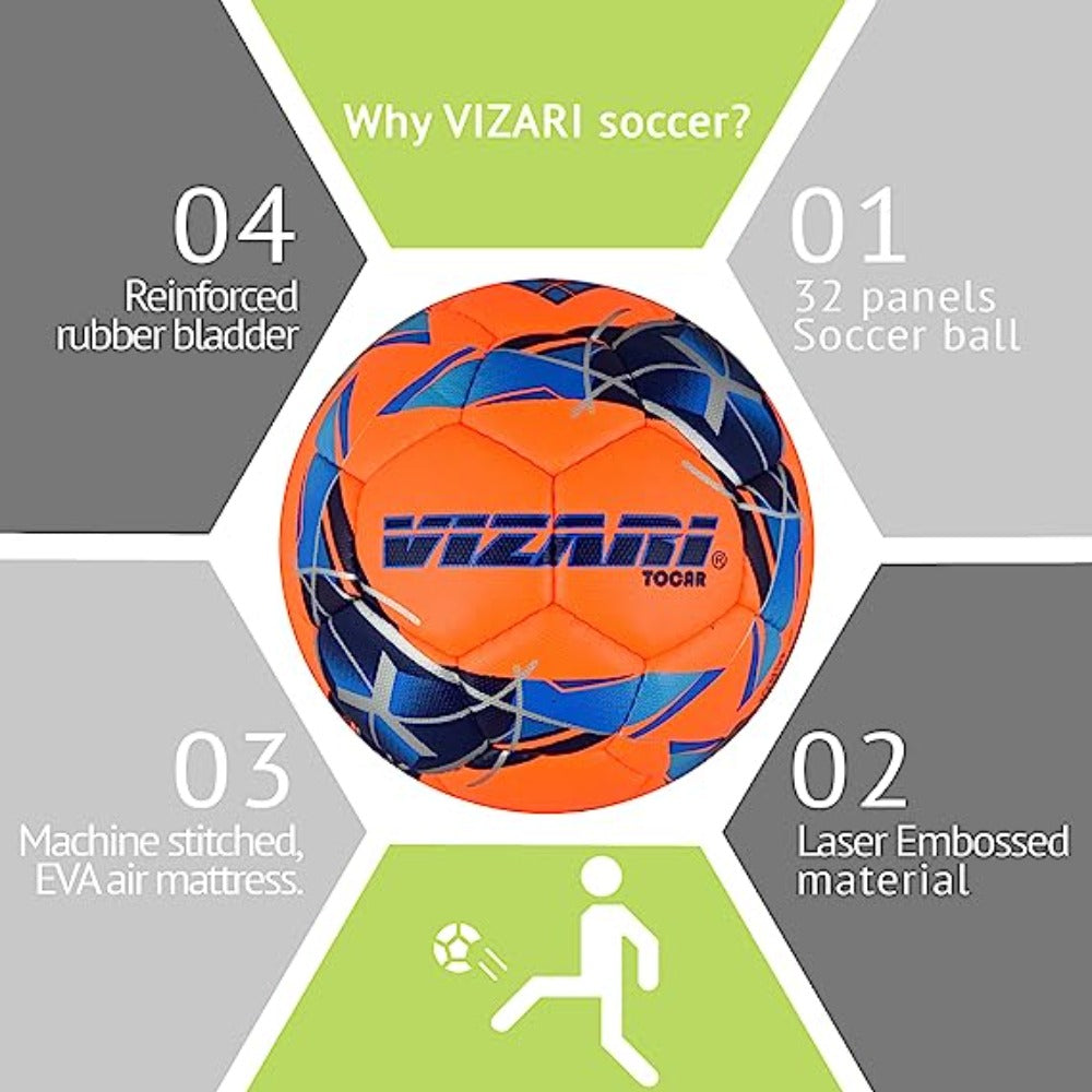 Tocar Premium Hand Stitched Soccer Ball - Rose Red - Vizari Sports