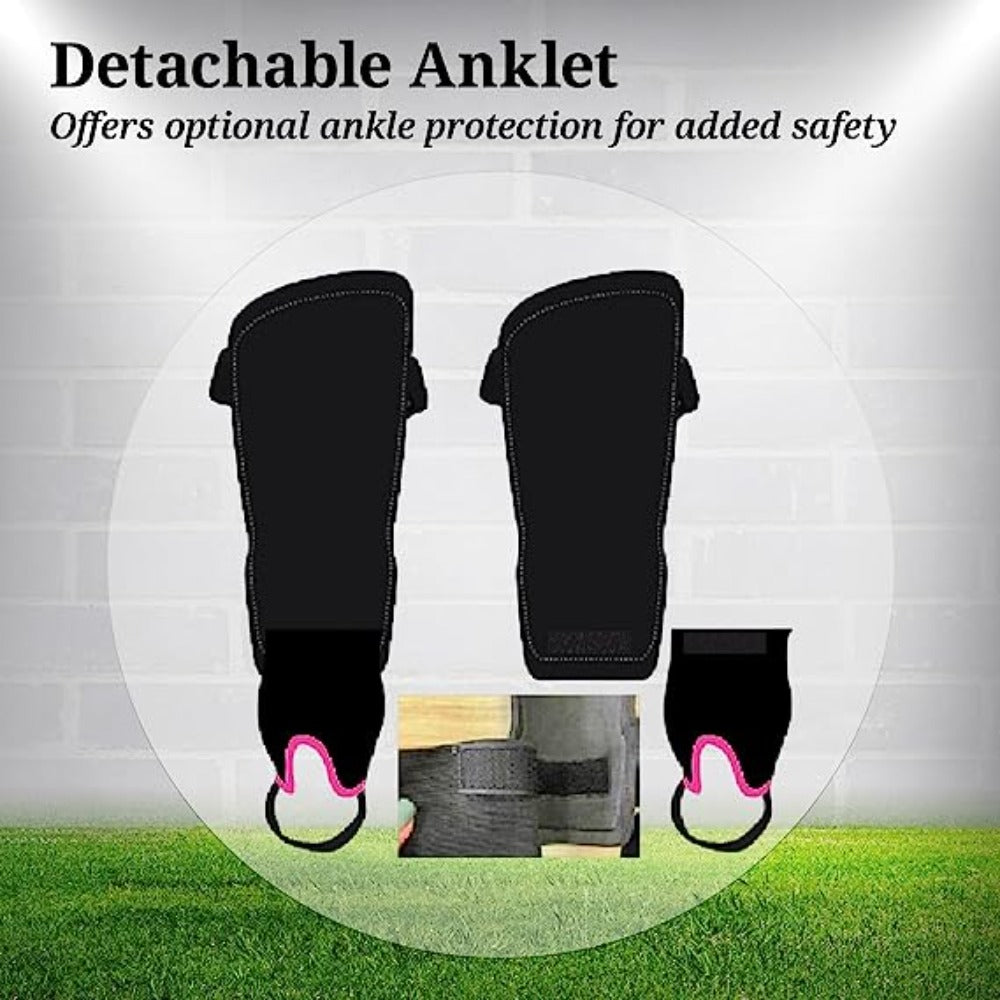 Zodiac Soccer Shin Guard with Detachable Ankle Protection-Black - Vizari Sports