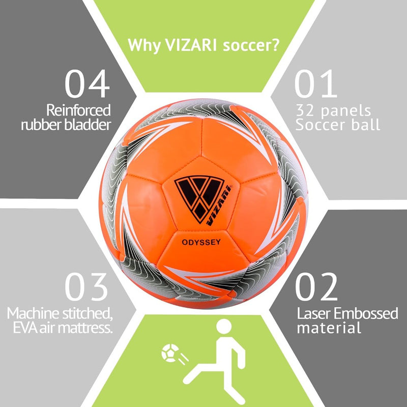 Sport Usa Odyssey Soccer Ball-Orange - Vizari Sports