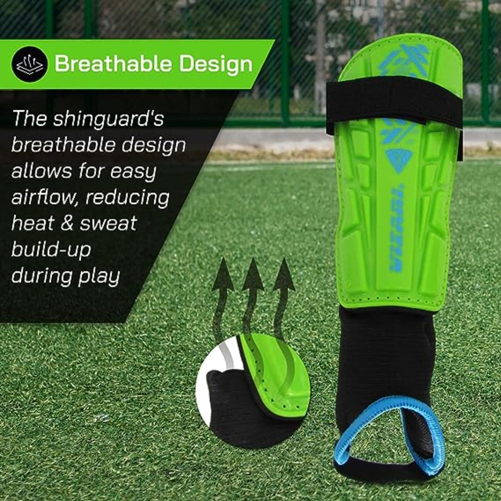 Malaga Soccer Shin Guard with Adjustable Straps-Green - Vizari Sports