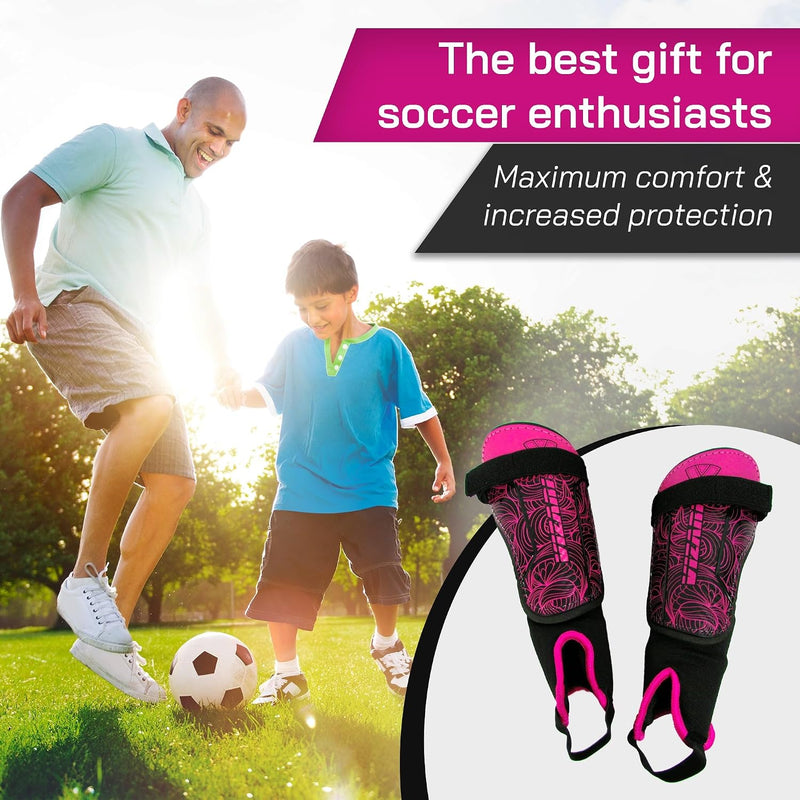 Vizari Cali Soccer Shin Guard with Ankle Protection – Pink/Black