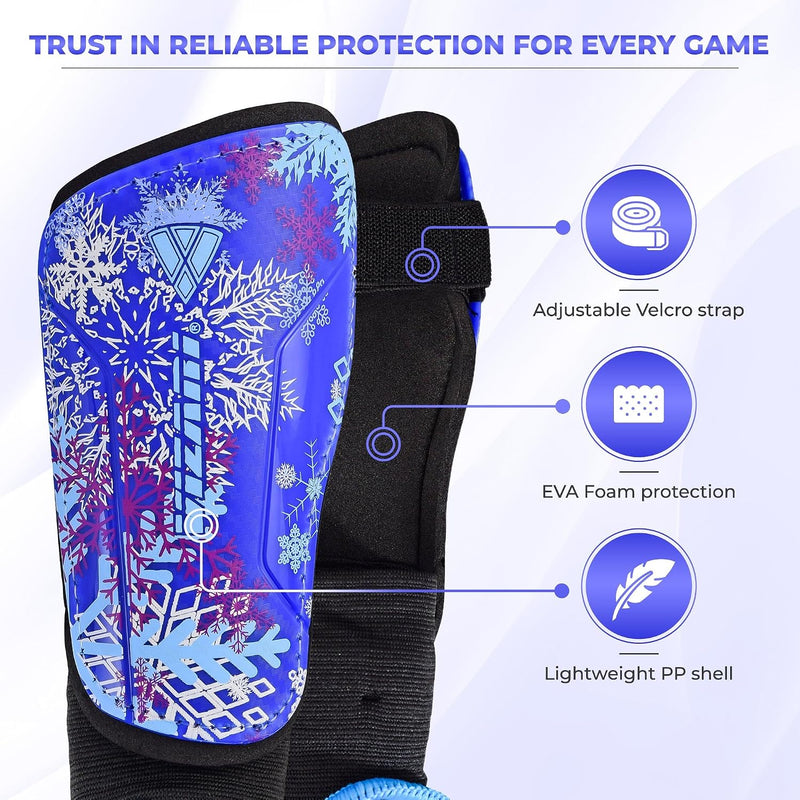 Vizari Frost 2 Soccer Shin Guards with Ankle Protection – Blue/Purple