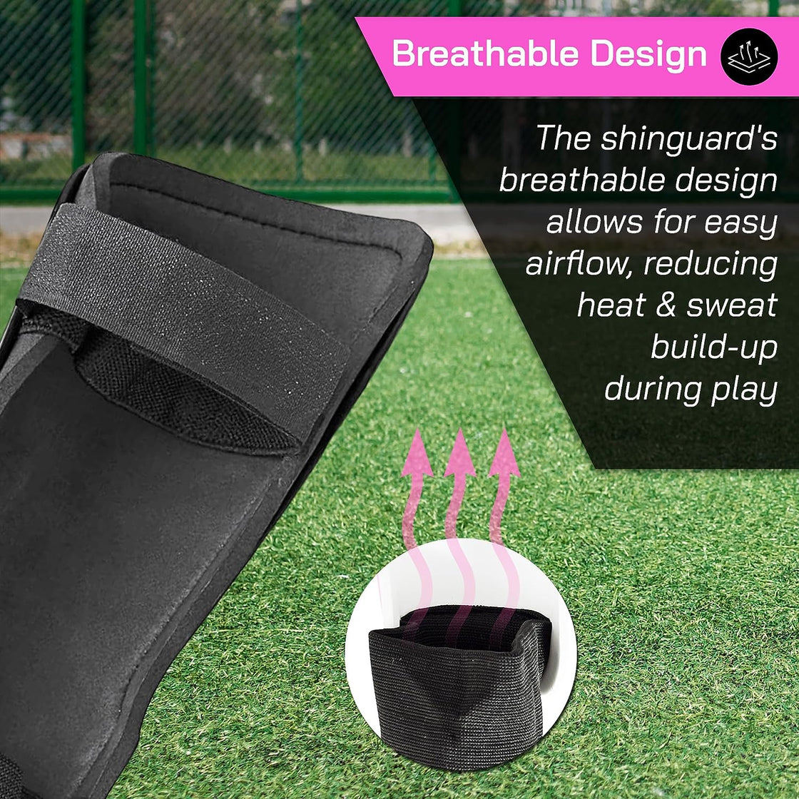 Malaga Soccer Shin Guard with Adjustable Straps-Pink - Vizari Sports