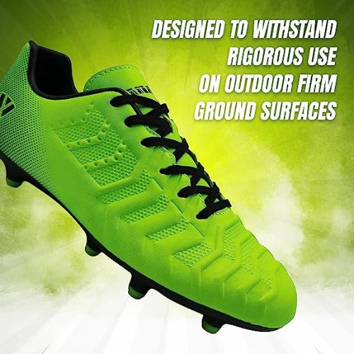 Laguna Junior Firm Ground Soccer Shoes - Lime Green/Black