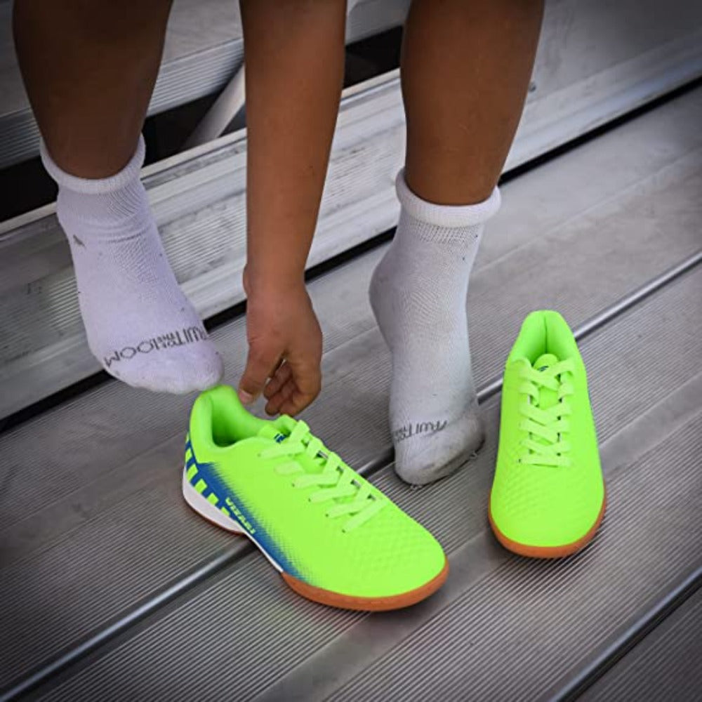 Santos JR Indoor Soccer Shoes -Green/Blue