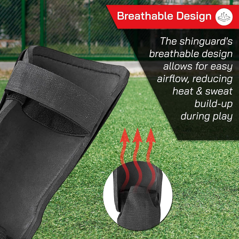 Vizari Malaga Soccer Shin Guards for Youth & Adults -Lightweight Ankle Protection – Red