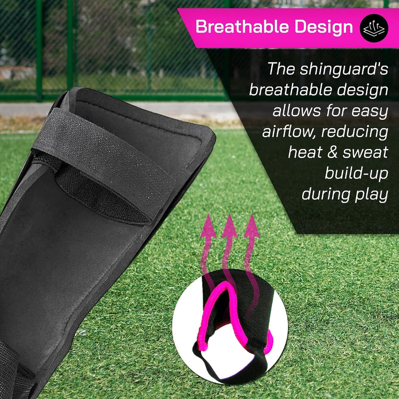 Vizari Cali Soccer Shin Guard with Ankle Protection – Pink/Black