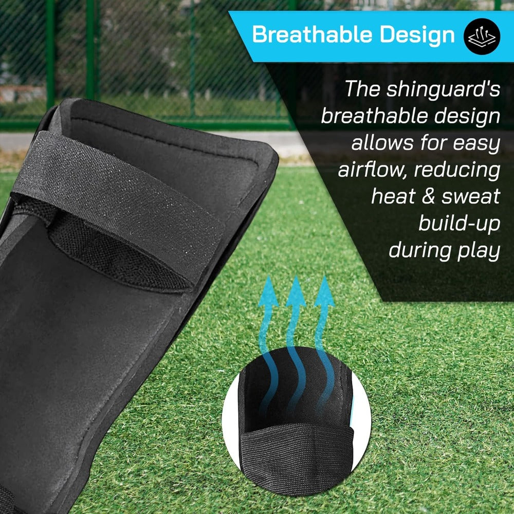 Malaga Soccer Shin Guard with Adjustable Straps-Blue/Black - Vizari Sports
