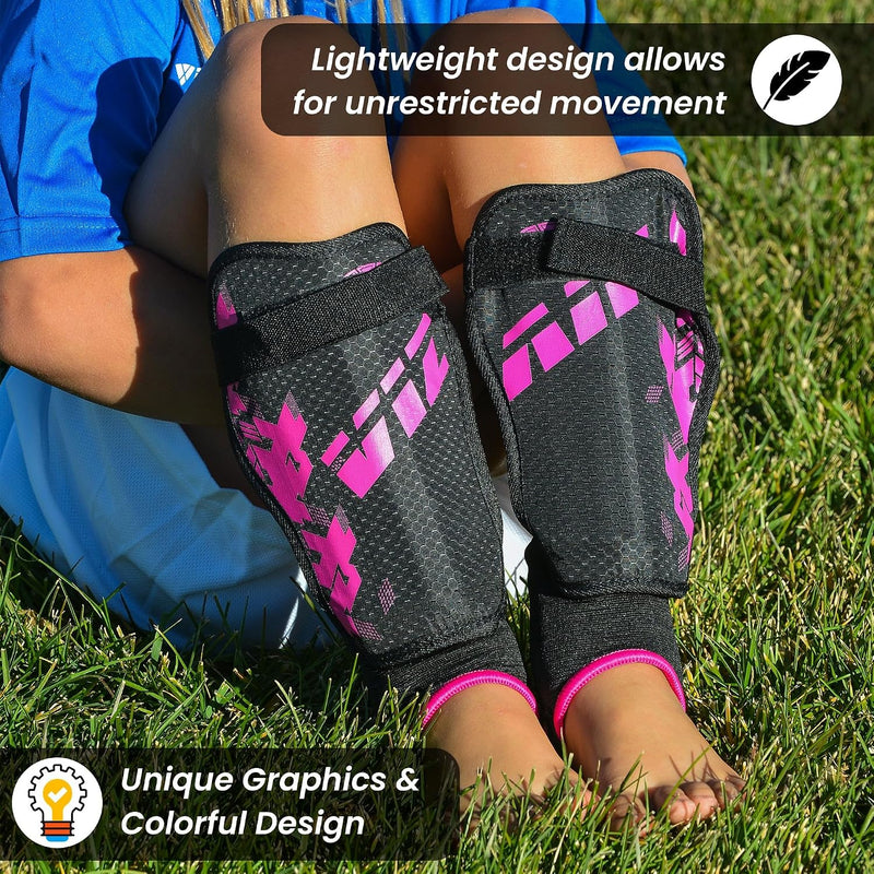 Vizari Napoli Soccer Shin Guards – Black/Pink