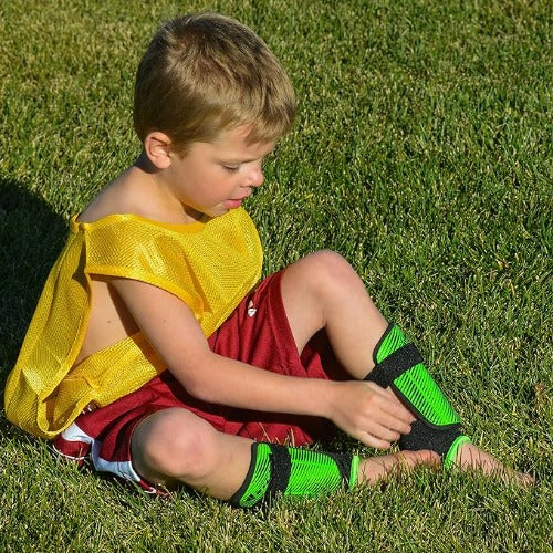 Matera Soccer Shin Guard with Ankle Protection-Green/Black