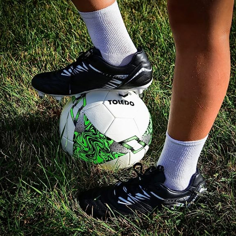 Valencia Soft Ground Soccer Shoes -Black/White - Vizari Sports
