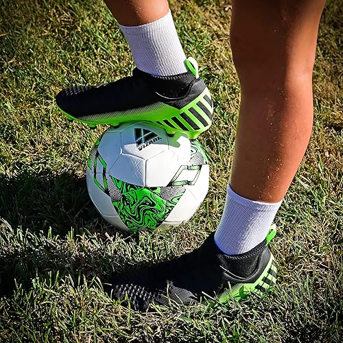 Santos Junior FG Mid Cut Soccer Shoes - Black/Green - Vizari Sports