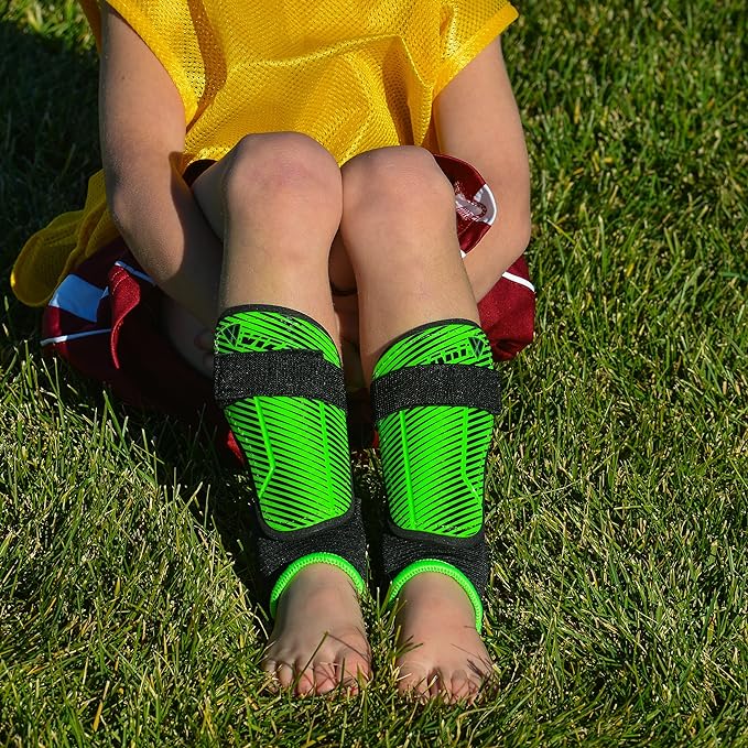 Matera Soccer Shin Guard with Ankle Protection-Green/Black