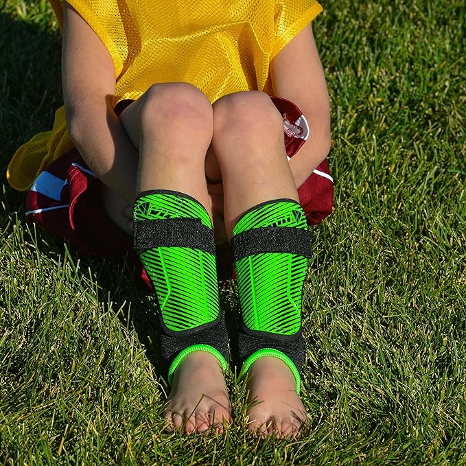 Matera Soccer Shin Guard with Ankle Protection-Green/Black - Vizari Sports