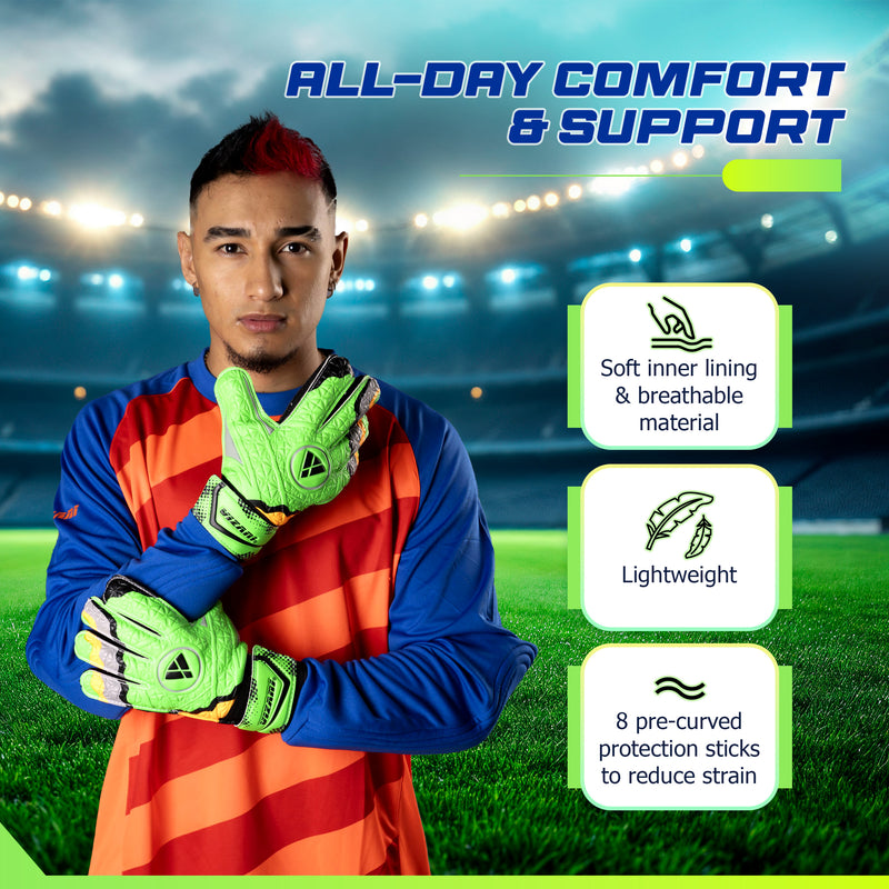 ANZA F.P. Goalkeeping Glove- Green/Black - Vizari Sports
