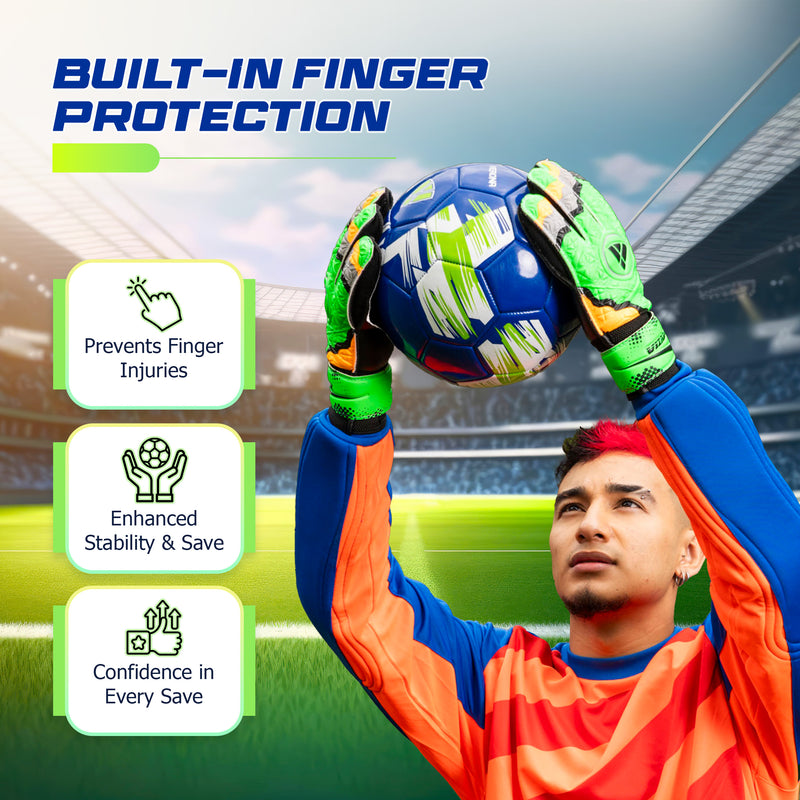 ANZA F.P. Goalkeeping Glove- Green/Black - Vizari Sports